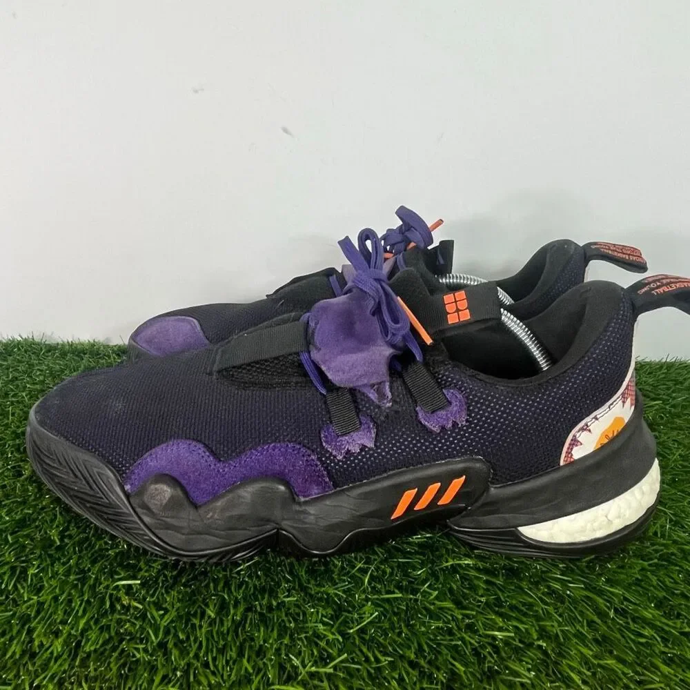 Adidas Men's Trae Young 1 ‘Black Team College Purple’ Sneakers Size 12 - Picture 1 of 9